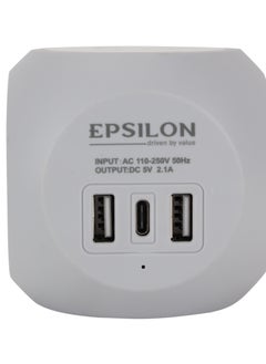 Epsilon Epsilon 3250W Universal Adapter-EPSES220 /Comes with 13A Power, 4-Way Socket, Dual USB Ports , Type C Charging Port, Child Safety Shutter/ International Travel Adapter for Cell Phones, Tablets, Camera, and More, Perfect for Home, Office, or Travel Use  - Image 5
