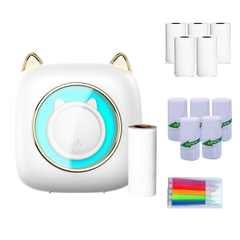 طابعة صور مصغرة: طابجة جيبية بدون حبر بدقة 203 نقطة في البوصة - طابعة محمولة متعددة الوظائف متكاملة للطلاب والعمال المكتبيين والمنزل والسفر - Image 1