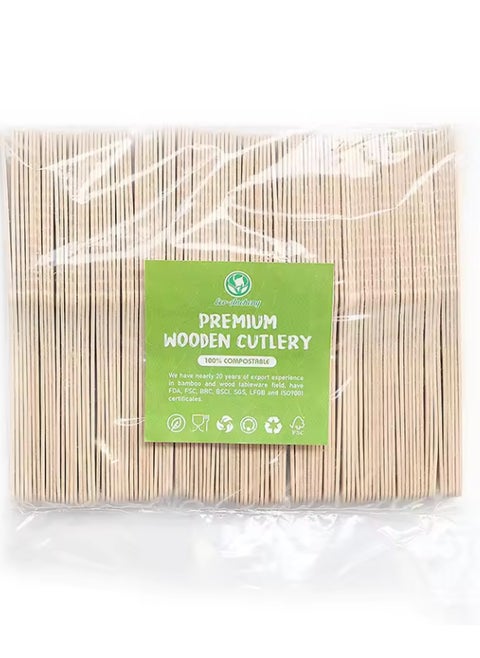 300 Pcs Disposable Knife Wooden Knife 100% Natural Wooden Disposable Cutlery Eco-Friendly