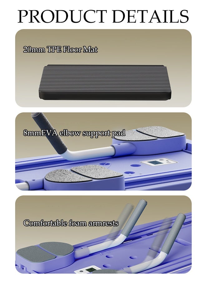 DUNISO لوحة بيلاتس، آلة إصلاح بيلاتس 4 في 1 مع مؤقت، لوحة بيلاتس قابلة للطي متعددة الأغراض للاستخدام المنزلي، لتقوية الجسم، وشد الأرداف والساقين - Image 3