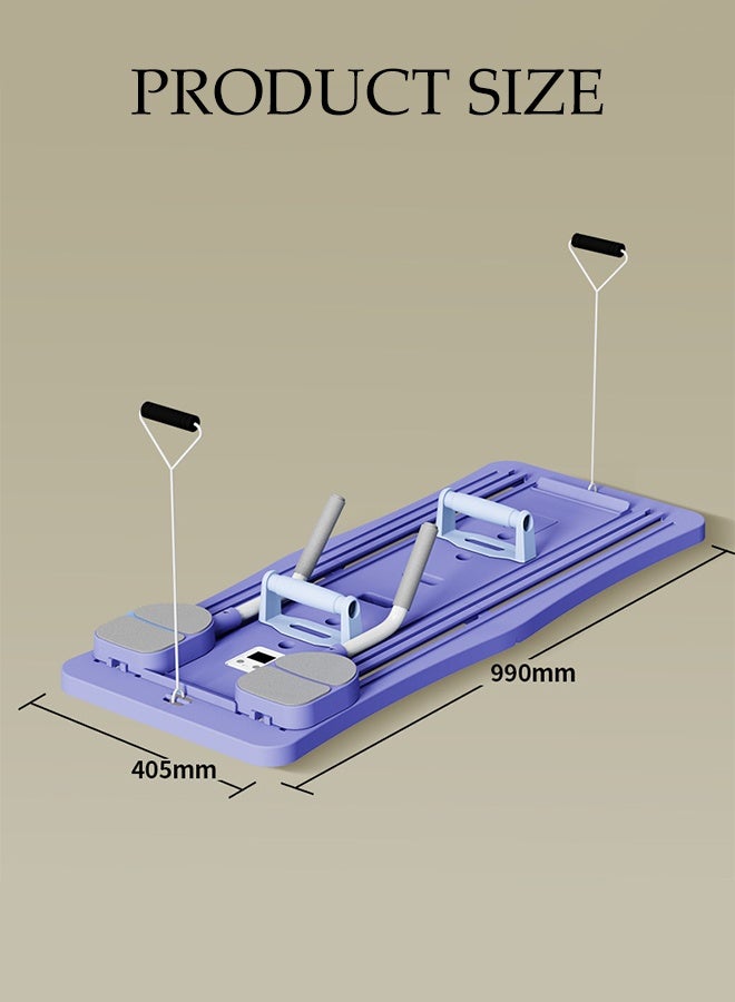 DUNISO لوحة بيلاتس، آلة إصلاح بيلاتس 4 في 1 مع مؤقت، لوحة بيلاتس قابلة للطي متعددة الأغراض للاستخدام المنزلي، لتقوية الجسم، وشد الأرداف والساقين - Image 2