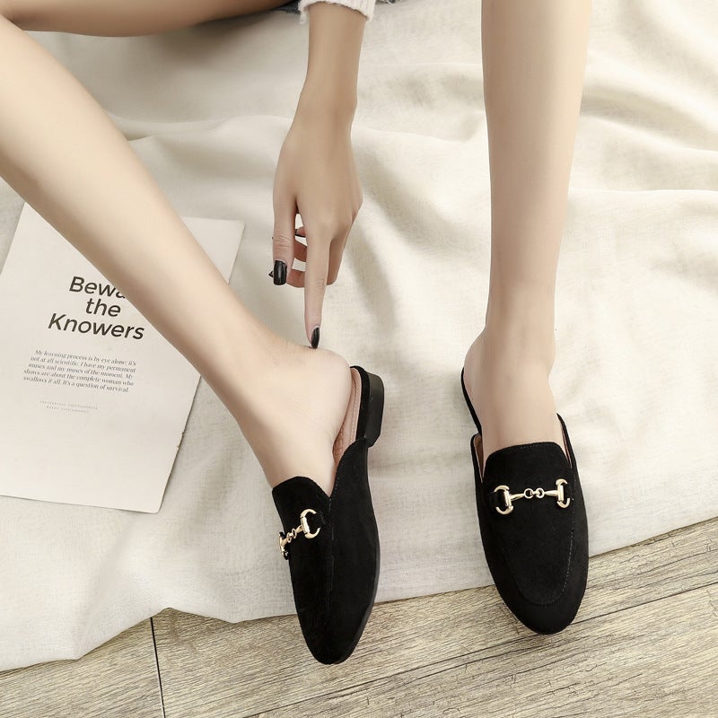 Flat Low Heel Half Slippers Women'S Outer Wear Closed Toe Muller Shoes Size 41-44 Supply - Image 3