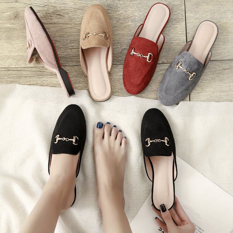Flat Low Heel Half Slippers Women'S Outer Wear Closed Toe Muller Shoes Size 41-44 Supply - Image 2
