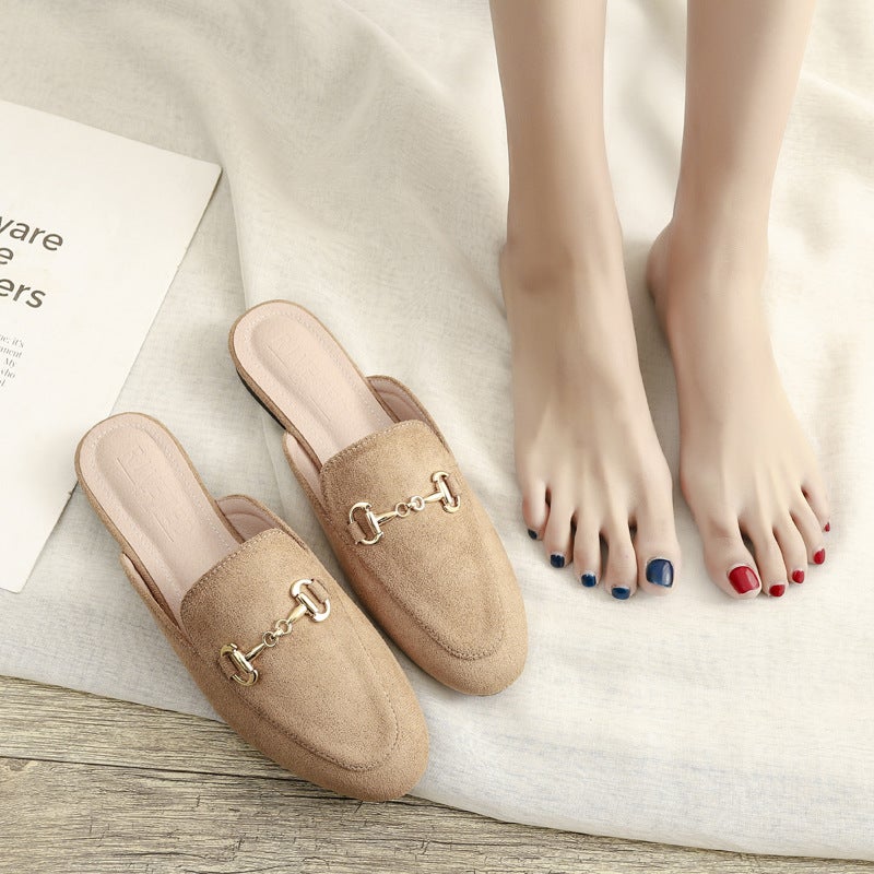 Flat Low Heel Half Slippers Women'S Outer Wear Closed Toe Muller Shoes Size 41-44 Supply - Image 5