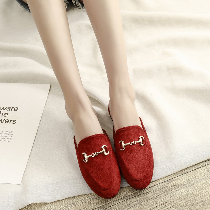 Flat Low Heel Half Slippers Women'S Outer Wear Closed Toe Muller Shoes Size 41-44 Supply - Image 1