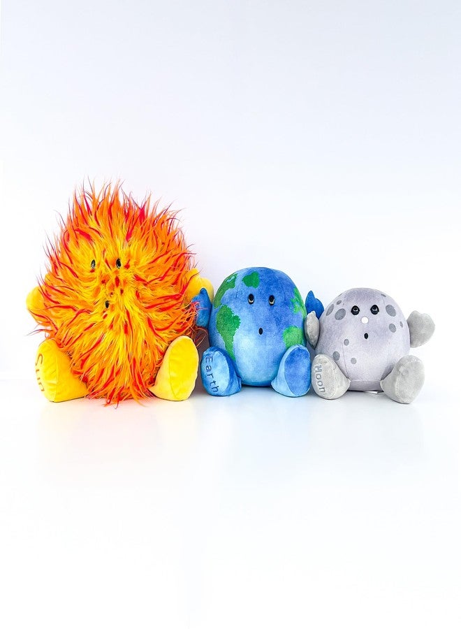 Celestial Buddies Earth Moon Sun Plush Bundle - Soft Educational Solar System Toys for Toddlers Preschool Kids - Space Science STEM Learning, Educational Gift, Astronomy Classroom & Homeschool 0+ - Image 2