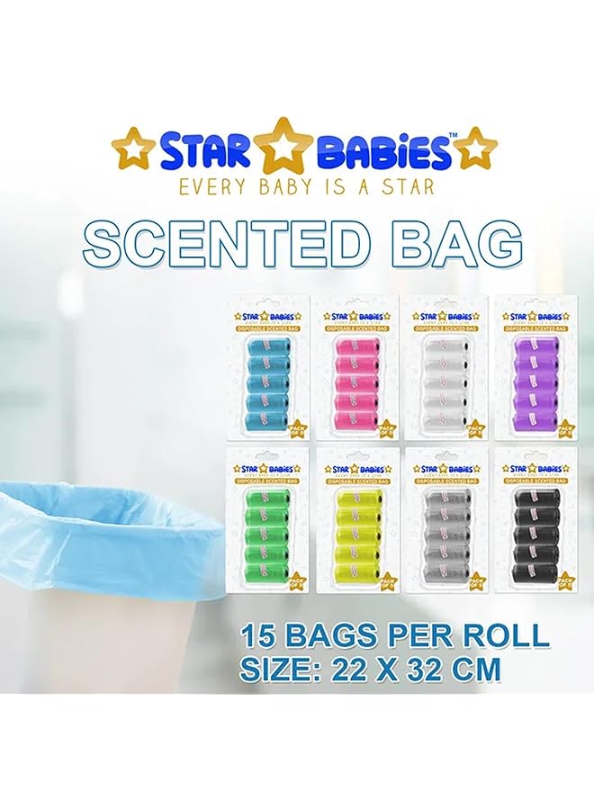 STAR BABiES Baby Essentials Pack Of 2 (Changing Mat 15Pcs Scented Bag 3Pcs) Pink - Image 4