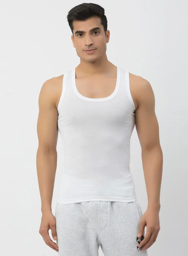John Players John Player Pack of 2 - Solid Scoop Neck Cotton Vest