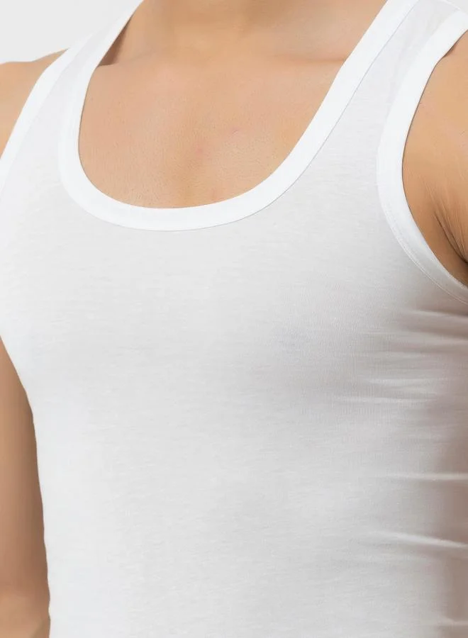 John Players John Player Pack of 2 - Solid Scoop Neck Cotton Vest