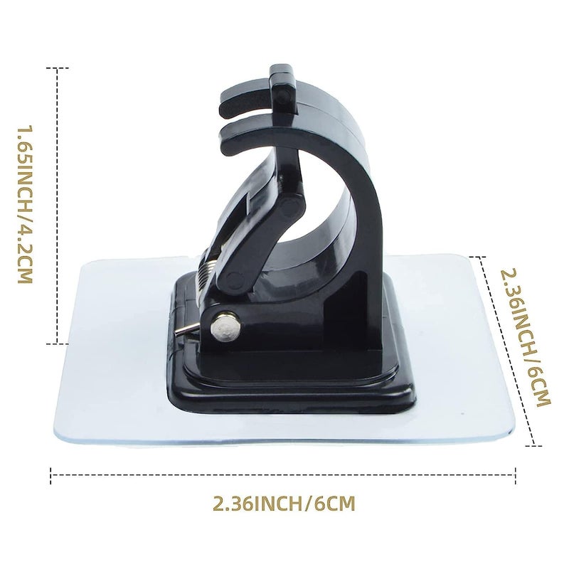Kepptal Curtain Rod Bracket No Drilling No Drill Curtain Rod Brackets Self Adhesive Curtain Rod Holder Hooks for Bathroom Kitchen Home Bathroom and Hotel Black 8 Pcs - Image 2