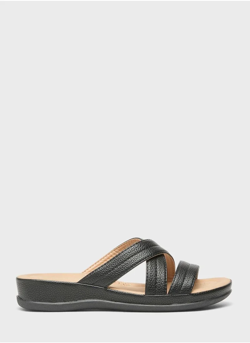 شو اكسبرس Multi Strap Wedge Sandals