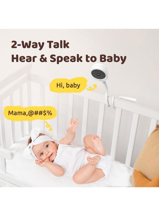 NETVUE Peekababy Baby Camera Monitor, Wireless Baby Monitor with Camera & Audio, 4-in-1 Crib Mount, Smart App, Sleep Analysis & Two-Way Talk (White) - Image 3