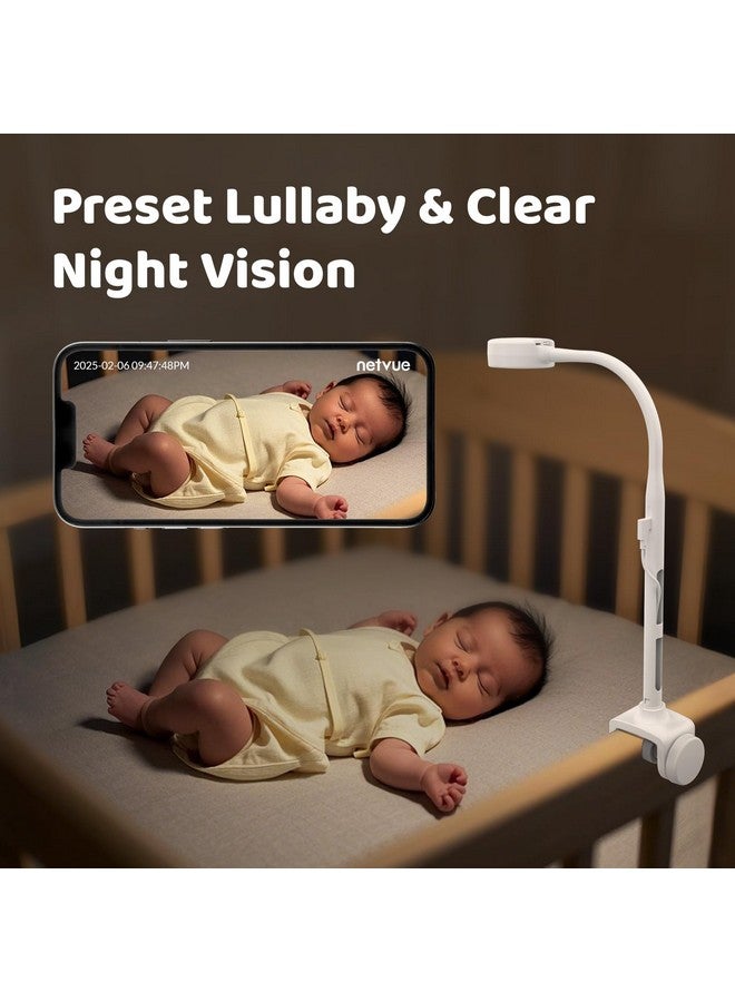 NETVUE Peekababy Baby Camera Monitor, Wireless Baby Monitor with Camera & Audio, 4-in-1 Crib Mount, Smart App, Sleep Analysis & Two-Way Talk (White) - Image 4