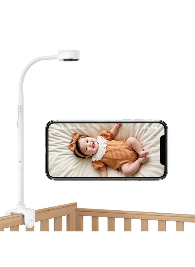 NETVUE Peekababy Baby Camera Monitor, Wireless Baby Monitor with Camera & Audio, 4-in-1 Crib Mount, Smart App, Sleep Analysis & Two-Way Talk (White) - Image 1
