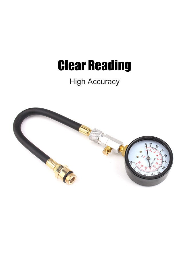 Petrol Engine Compression Tester Kit Gases Engine Cylinder Compressor Gauge Meter Testing Tool Set for Automotives Motorcycle Repairing  - Image 5