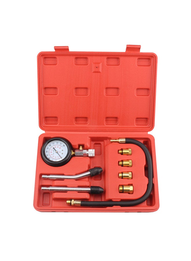 Petrol Engine Compression Tester Kit Gases Engine Cylinder Compressor Gauge Meter Testing Tool Set for Automotives Motorcycle Repairing  - Image 1