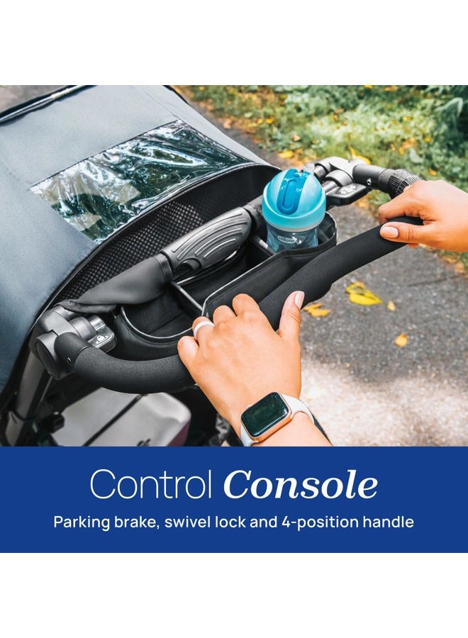 Chicco Activ3 Jogging Stroller Travel System, Includes Chicco KeyFit 30 Infant Car Seat with Base, Lightweight Aluminum Frame, Stroller and Car Seat Combo, Baby Travel Gear | Solar/Grey - Image 3