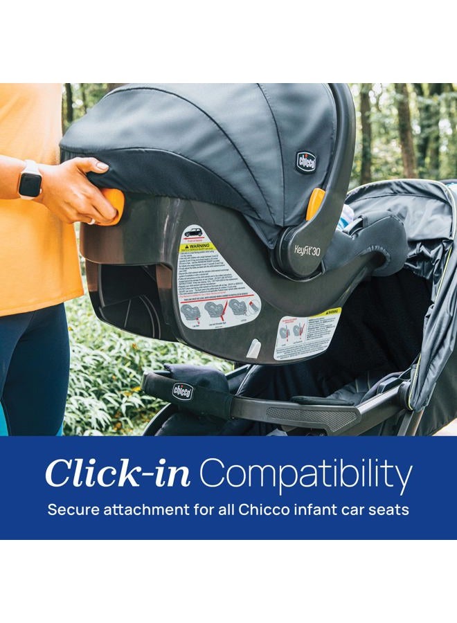 Chicco Activ3 Jogging Stroller Travel System, Includes Chicco KeyFit 30 Infant Car Seat with Base, Lightweight Aluminum Frame, Stroller and Car Seat Combo, Baby Travel Gear | Solar/Grey - Image 2