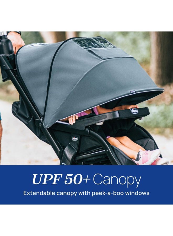 Chicco Activ3 Jogging Stroller Travel System, Includes Chicco KeyFit 30 Infant Car Seat with Base, Lightweight Aluminum Frame, Stroller and Car Seat Combo, Baby Travel Gear | Solar/Grey - Image 5