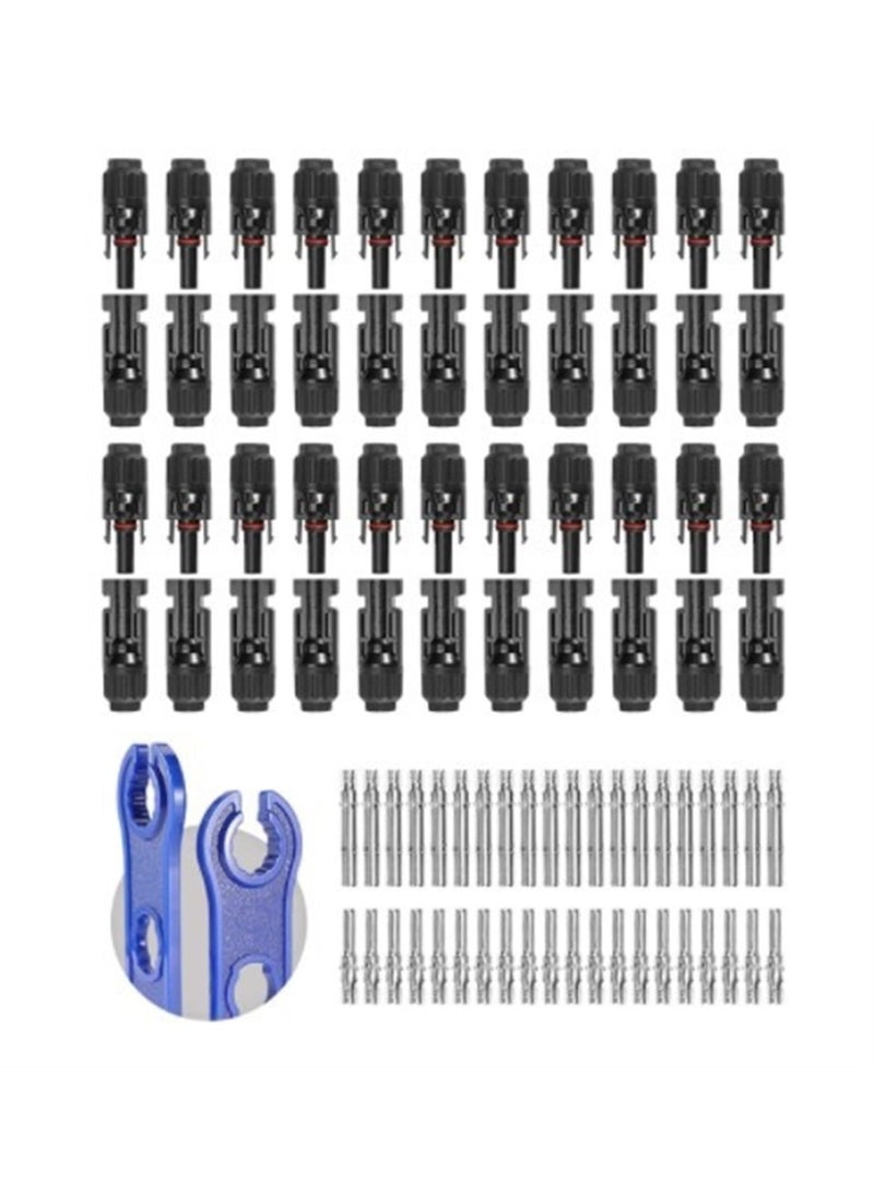 Solar Connector Solar Panel Cable Connectors Solar Panel Connectors Kit Solar Connector With Spanners IP68 Waterproofing 22 Pairs Male/Female - Image 1