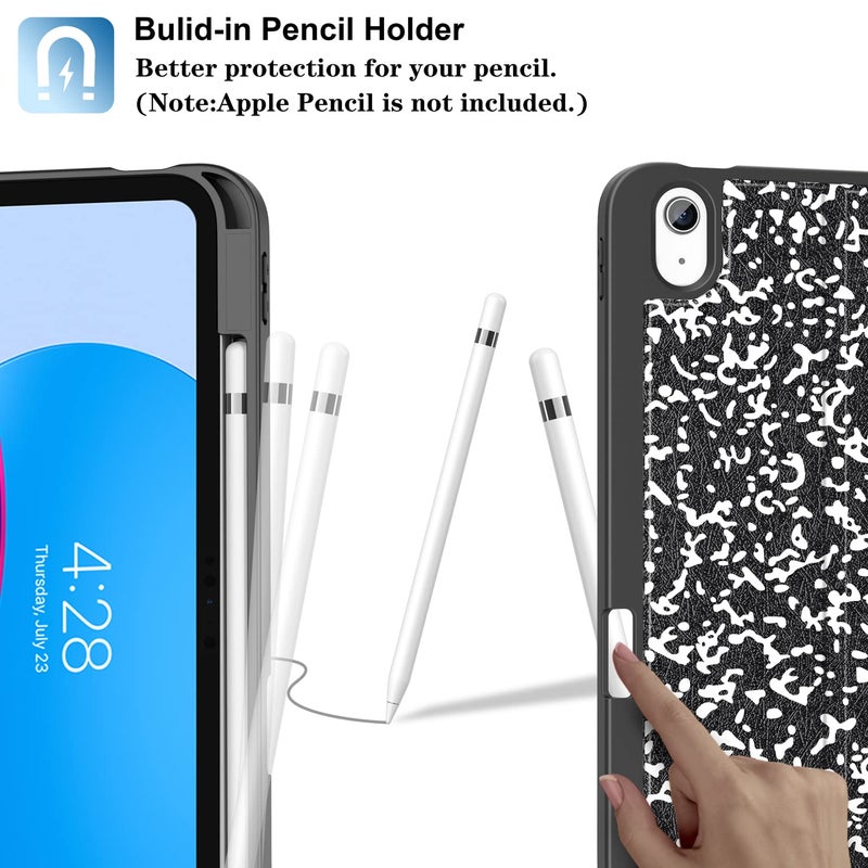Supveco Case for iPad (A16) 11th Generation 11 inch (2025),iPad 10th Generation 10.9 inch (2022) with Pencil Holder-[Auto Wake/Sleep],Premium Folio Stand Case with Soft TPU Back Cover-Book - Image 3