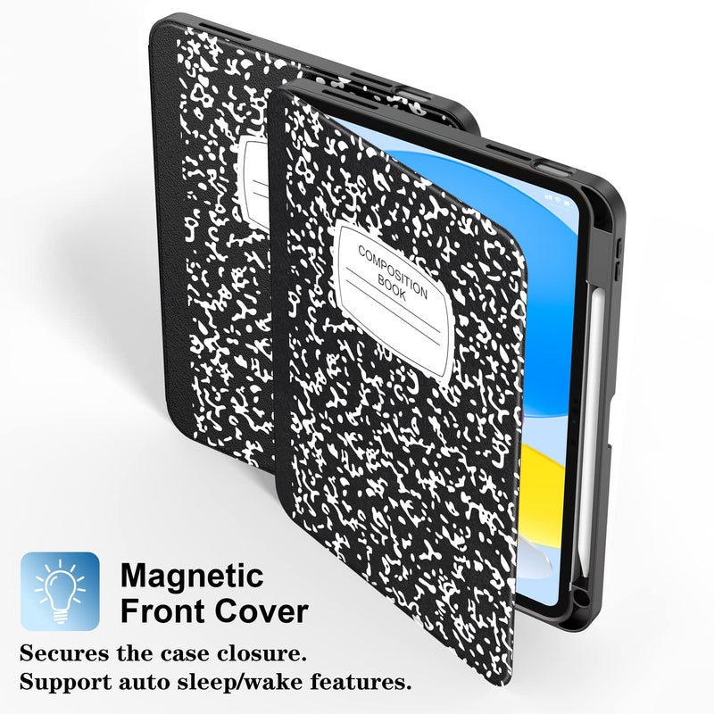 Supveco Case for iPad (A16) 11th Generation 11 inch (2025),iPad 10th Generation 10.9 inch (2022) with Pencil Holder-[Auto Wake/Sleep],Premium Folio Stand Case with Soft TPU Back Cover-Book - Image 4