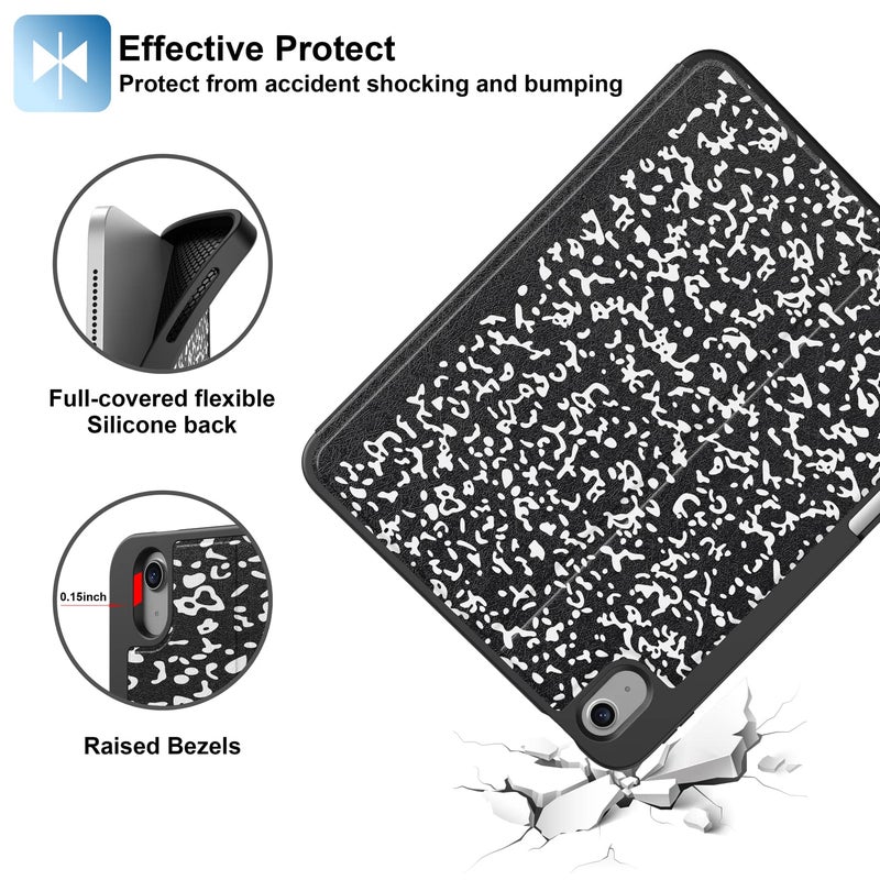 Supveco Case for iPad (A16) 11th Generation 11 inch (2025),iPad 10th Generation 10.9 inch (2022) with Pencil Holder-[Auto Wake/Sleep],Premium Folio Stand Case with Soft TPU Back Cover-Book - Image 5