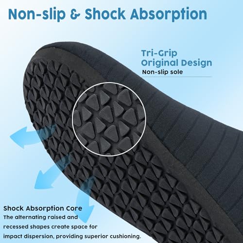 Metog Men Women Water Shoes Quick-Dry Aqua Socks Barefoot Slip-on Summer Slippers for Beach Swim Sport Surf Yoga Exercise Black - Image 5
