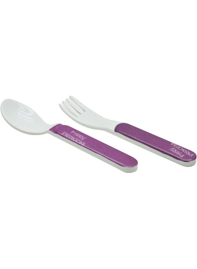 DINEWELL مجموعة ملعقة وشوكة للأطفال من داينويل - أميرة الجنية، DWC2148FAP، 6'' - Image 2