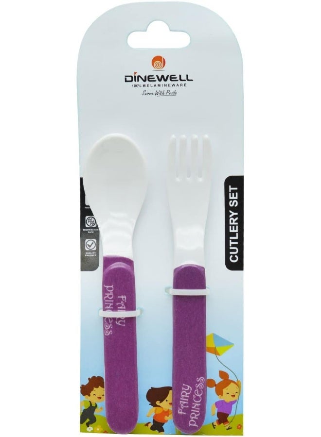 DINEWELL مجموعة ملعقة وشوكة للأطفال من داينويل - أميرة الجنية، DWC2148FAP، 6'' - Image 4