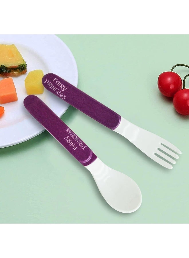 DINEWELL مجموعة ملعقة وشوكة للأطفال من داينويل - أميرة الجنية، DWC2148FAP، 6'' - Image 5