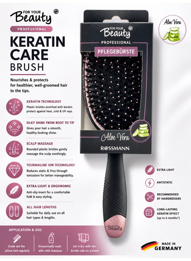 ROSSMANN German Brand, Professional Keratin Brush with Tourmaline, Antistatic Effect, Ergonomic Handle, Lightweight, for All Hair Lengths, Paddle Hair brush. - Image 1