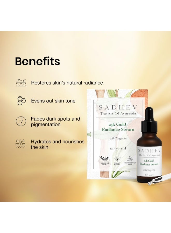 Sadhev Ayurvedic 24K Gold Radiance Serum - 30ml - Image 3