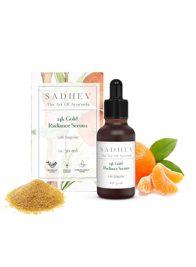 Sadhev Ayurvedic 24K Gold Radiance Serum - 30ml - Image 1