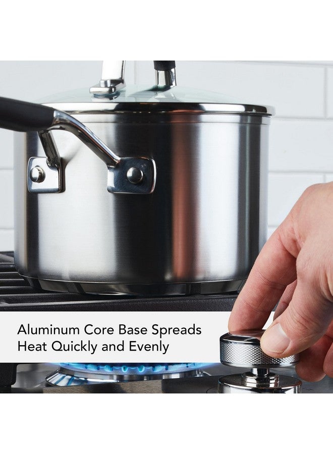 KitchenAid Stainless Steel Saucepan with Measuring Marks and Lid, 2 Quart, Brushed Stainless Steel - Image 3