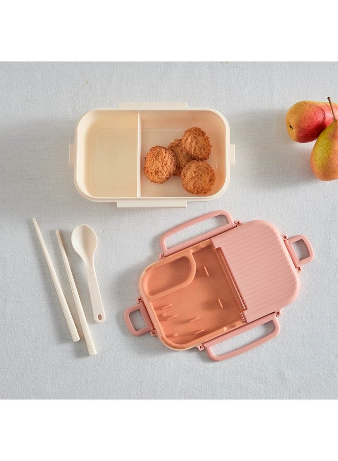 Home Box Neo Sarah 3-Piece 2-Grid Lunch Box Set with Spoon and Chopsticks 800 ml - Image 1
