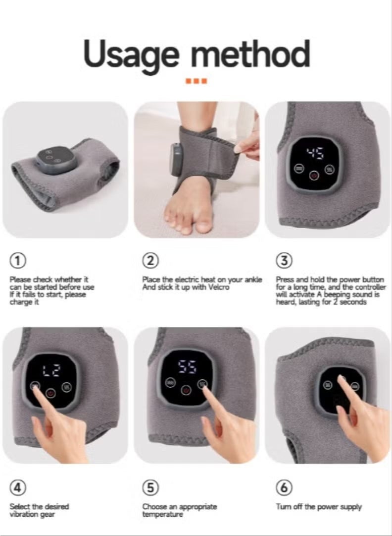 DEXMAR Portable Foot Massager with LCD Screen - Ankle Heater Featuring Temperature Visualization, 1800mAh High-capacity Battery, Adjustable Intensity Levels, Low Noise, and Type-C Charging Port. Suitable for Office Workers, Those Who Stand for Long Periods - Image 5