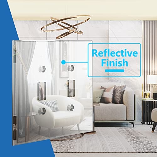 LIDER Reflective Acrylic Toggle Switch Wall Plate, Mirrored Double Light Switch Cover, Plexiglass Cover Plate, Acrylic Glass, Oversized 2-Gang 5.25" x 5.25", LWP-12O-ASV, Silver - Image 3