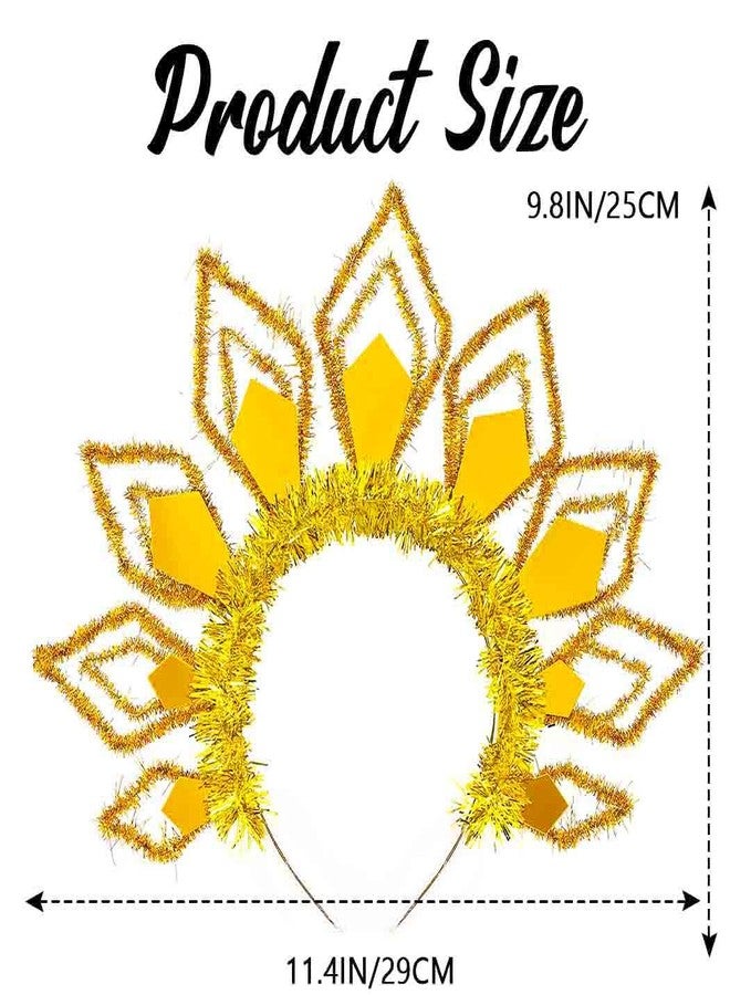 Zoestar Christmas LED Headband Glow Xmas Headbands New Year Party Light Up Crown Hair Accessories for Women(1 Gold) - Image 4