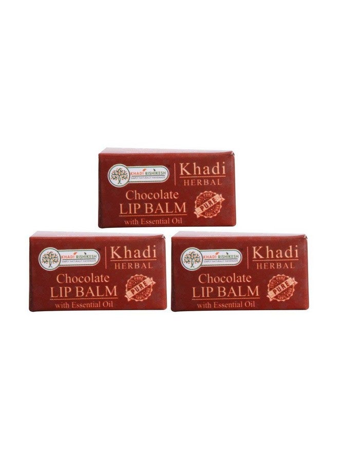 KHADI RISHIKESH مجموعة بلسم الشفاه بالشوكولاتة العشبية من خادي ريشكيش - 8 جرام × 3 (24 جرام) - Image 1