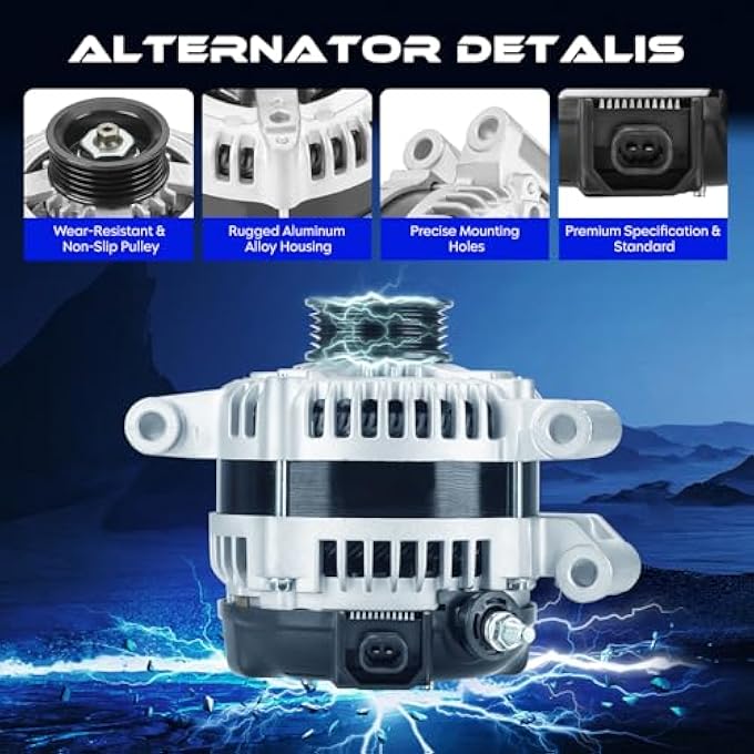 SEHNSUCHT Alternator Replacement New for Cobalt 2006-2007, for Hhr 2006-2007, for Pontiac G5 2007, for Pursuit 2006, Replace for 1042104330, 1042104420, 10355395, 22737105 - Image 3