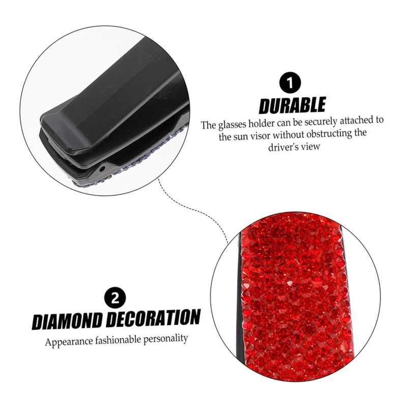Elegant Rhinestone Car Visor Sunglass Holder Clip For Auto Eyewear - Image 5