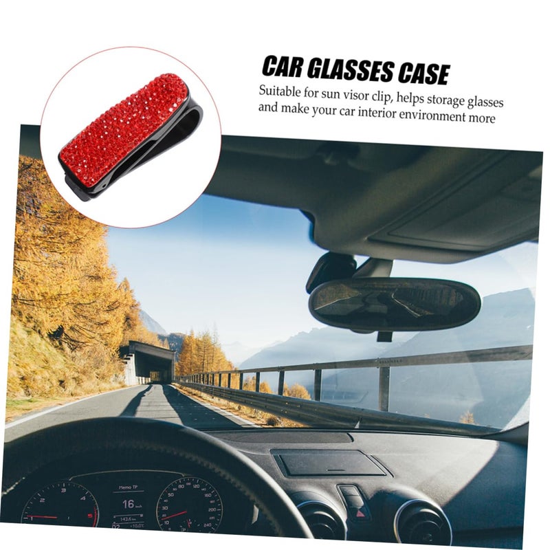 Elegant Rhinestone Car Visor Sunglass Holder Clip For Auto Eyewear - Image 4