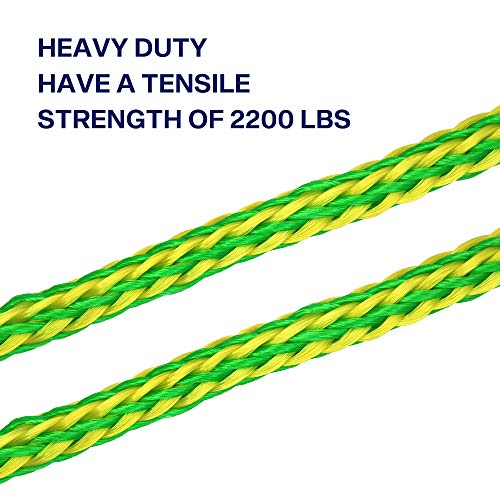 Obcursco PWC Boat Dock Lines for Jet Ski Premium Boat Rope with 316 Stainless Steel Clip. Ideal for Kayak, Watercraft (Green/Yellow, 21ft X 1) - Image 5