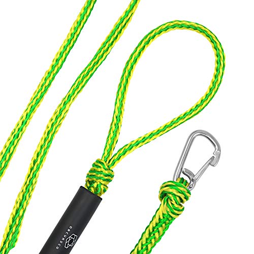 Obcursco PWC Boat Dock Lines for Jet Ski Premium Boat Rope with 316 Stainless Steel Clip. Ideal for Kayak, Watercraft (Green/Yellow, 21ft X 1) - Image 3