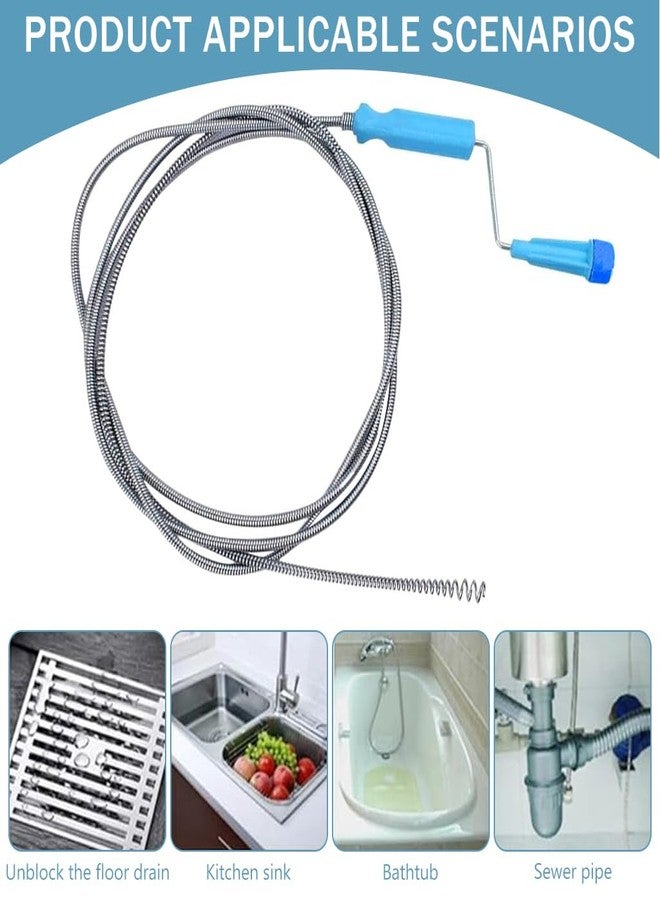 HASTHIP® 9.8ft Stainless Steel Drain Cleaner Tool, Spiral Spring Pipe Design, Sink & Tub Drain Dredge Tool, Sewer Cleaning Tool for Bathroom, Kitchen & Toilet - Image 4