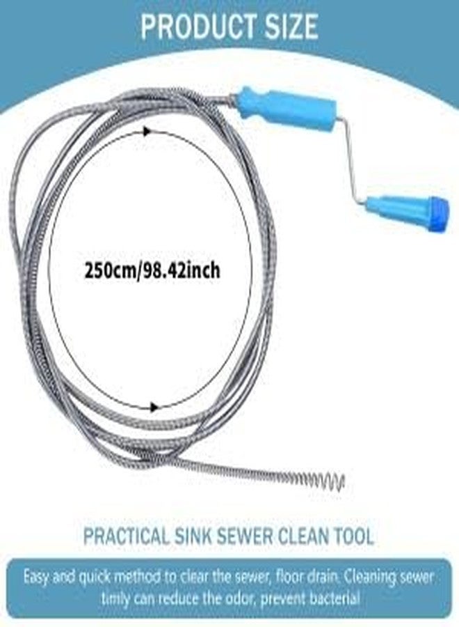 HASTHIP® 9.8ft Stainless Steel Drain Cleaner Tool, Spiral Spring Pipe Design, Sink & Tub Drain Dredge Tool, Sewer Cleaning Tool for Bathroom, Kitchen & Toilet - Image 2