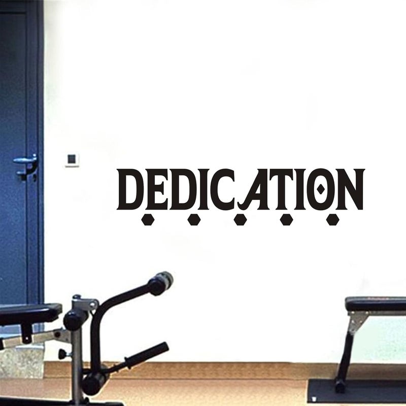 AnFigure Motivational Wall Decals Inspirational Wall Stickers Easy to Apply Wall Decor Vinyl Art Quotes Office Gym Garage Dorm Bedroom Men Home Family Words Signs Sayings Decorations DEDICATION 26X6 - Image 1
