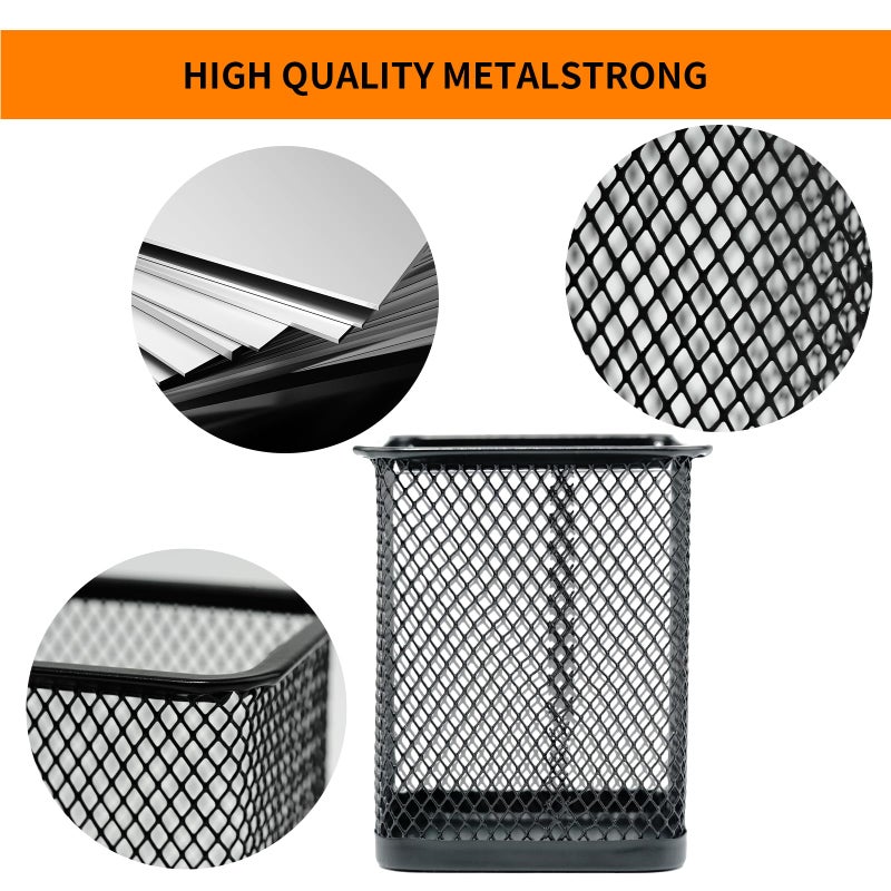HSYMQ Pen Holder for Desk, Wire Mesh Pencil Cup Holder for Desk Organizer for Office Supplies - Image 4