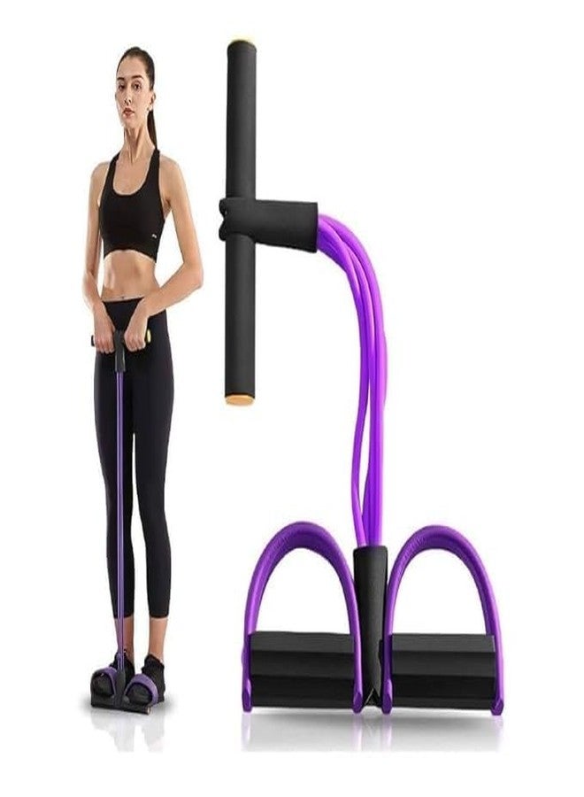 Zerolex Multifunction Rope, 4-Tube Elastic Yoga Pedal Puller Resistance Band, Natural Latex, for Abdomen/Waist/Arm/Leg Stretching Slimming Training - Image 1